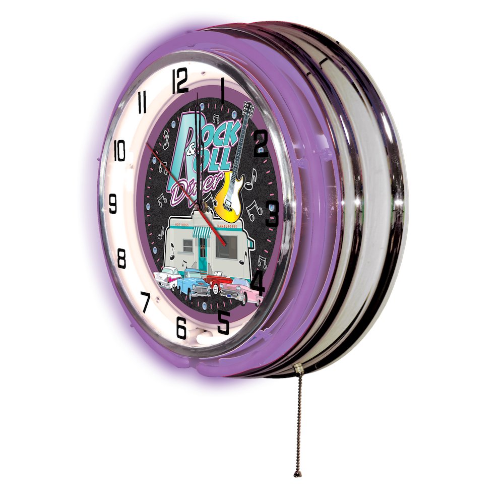 Rock & Roll Diner Neon Clock