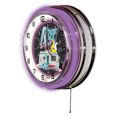 Rock & Roll Diner Neon Clock
