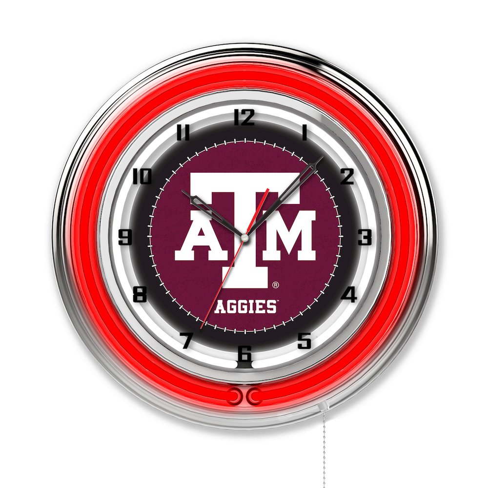 Texas A&M 19" Neon Clock