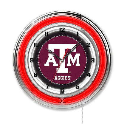 Texas A&M 19" Neon Clock