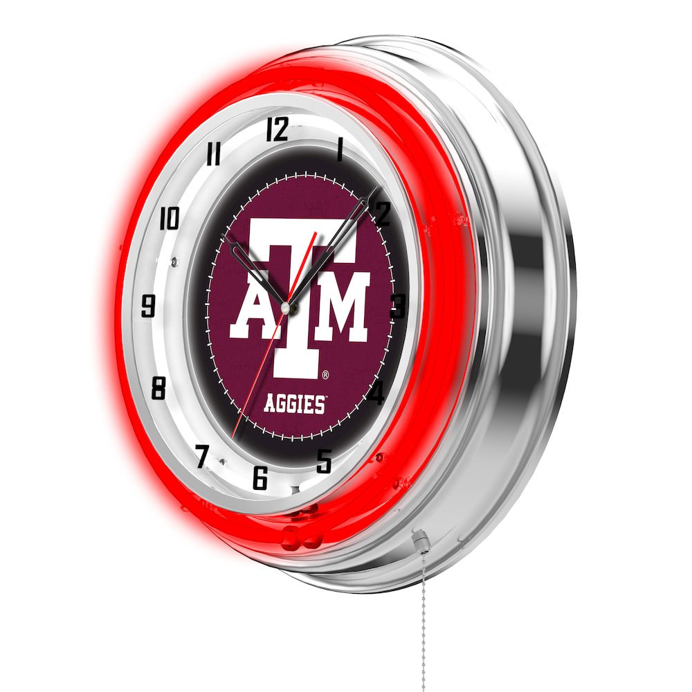 Texas A&M 19" Neon Clock