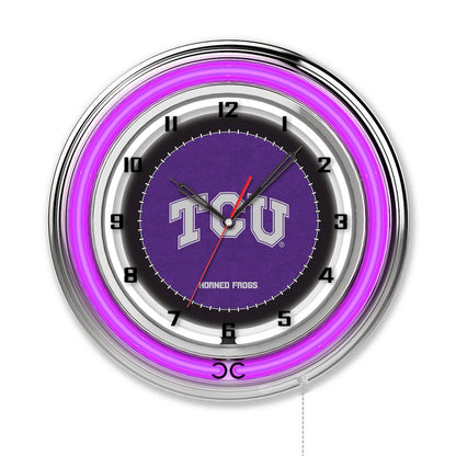 TCU 19" Neon Clock