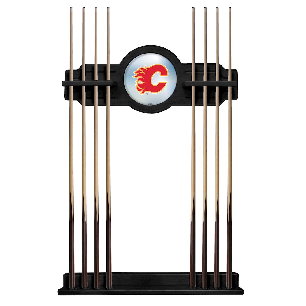 Calgary Flames Cue Rack in Black Finish