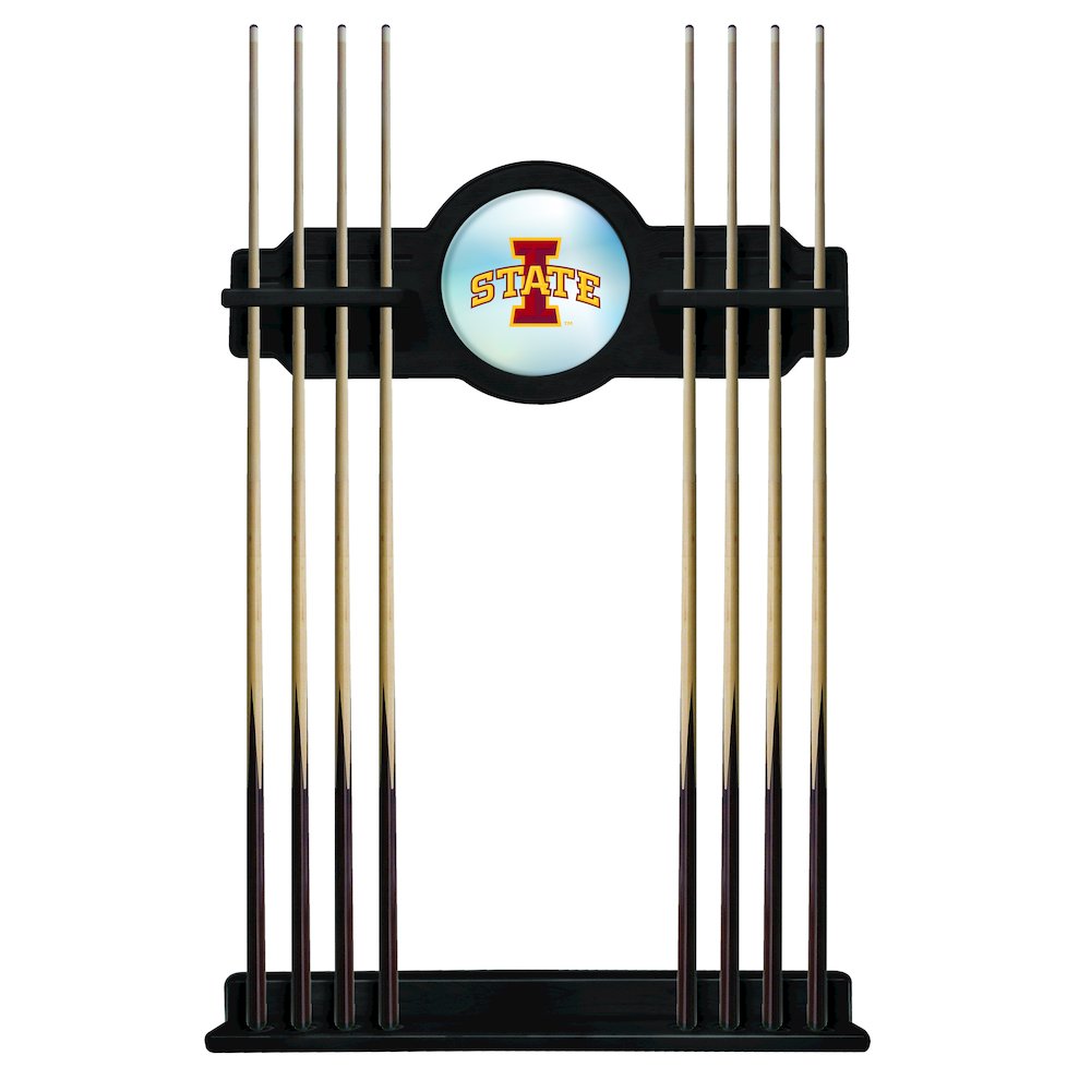 Iowa State Cue Rack in Black Finish