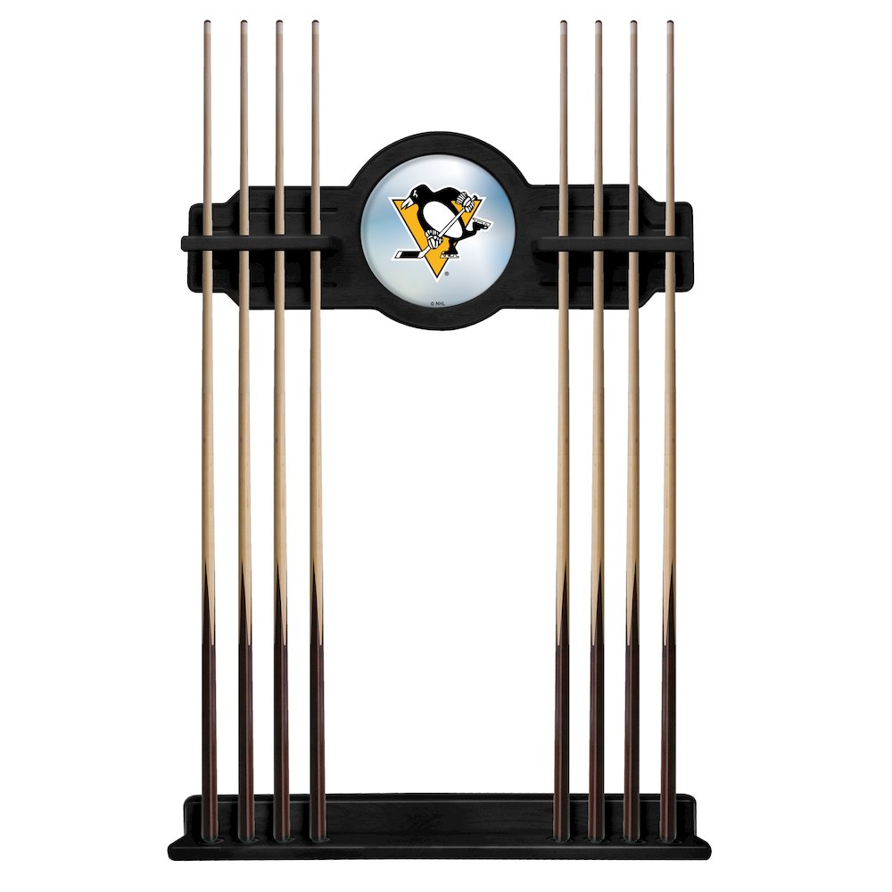 Pittsburgh Penguins Cue Rack in Black Finish