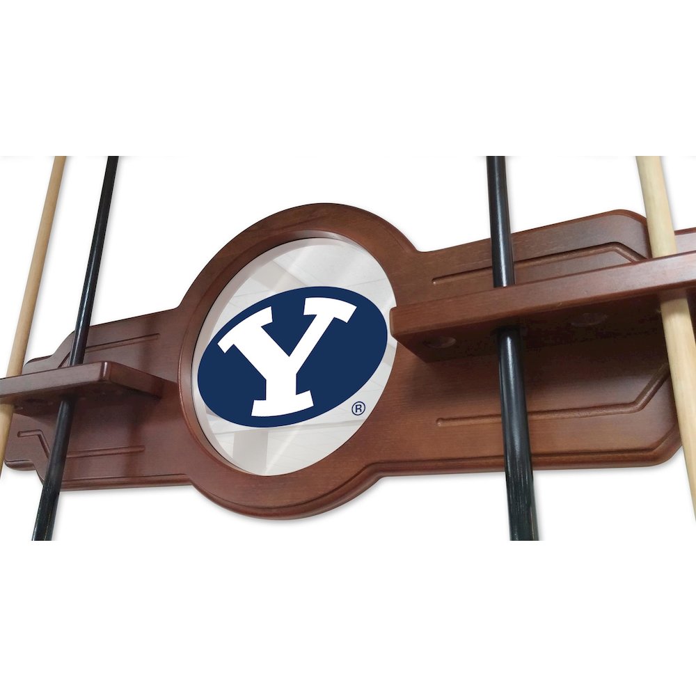 Brigham Young Cue Rack in Black Finish