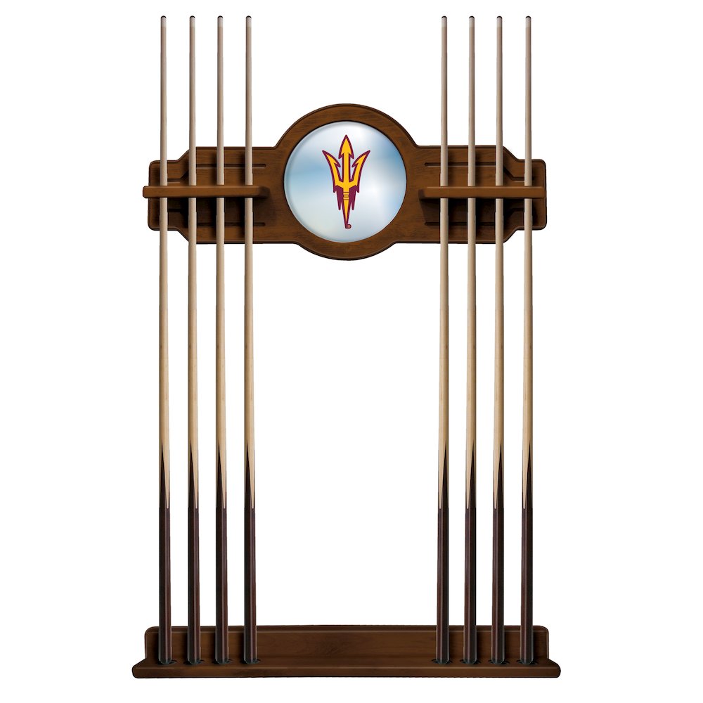 Arizona State Cue Rack in Chardonnay Finish with Pitchfork Logo