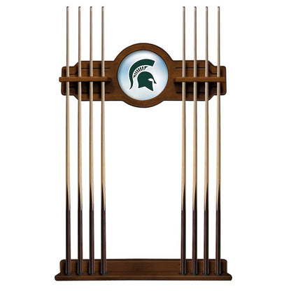 Michigan State Cue Rack in Chardonnay Finish