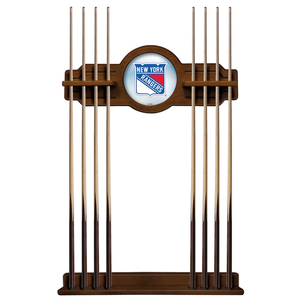 New York Rangers Cue Rack in Chardonnay Finish