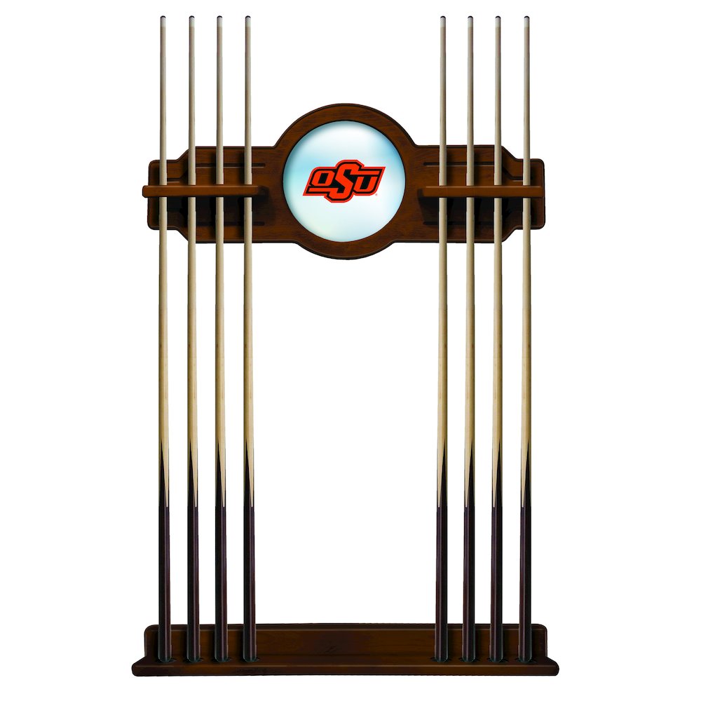 Oklahoma State Cue Rack in Chardonnay Finish