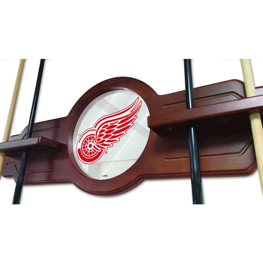 Detroit Red Wings Cue Rack in Black Finish