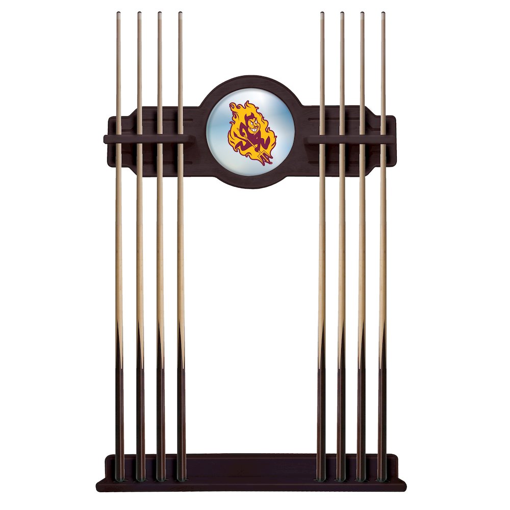 Arizona State Cue Rack in English Tudor Finish with Sparky Logo