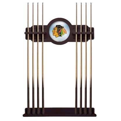 Chicago Blackhawks Cue Rack in English Tudor Finish