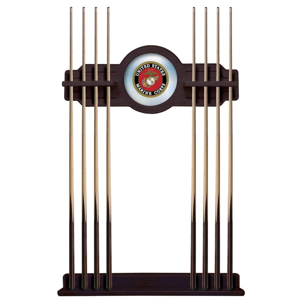 U.S. Marines Cue Rack in English Tudor Finish