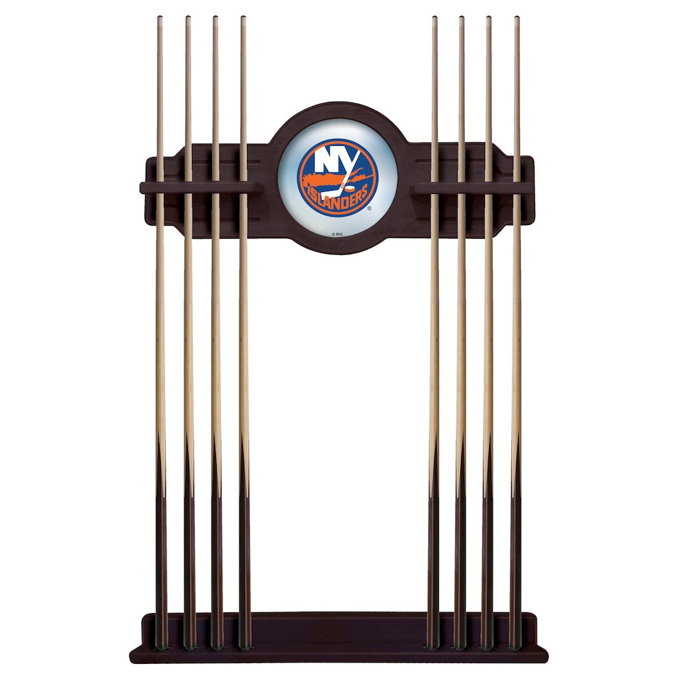 New York Islanders Cue Rack in English Tudor Finish