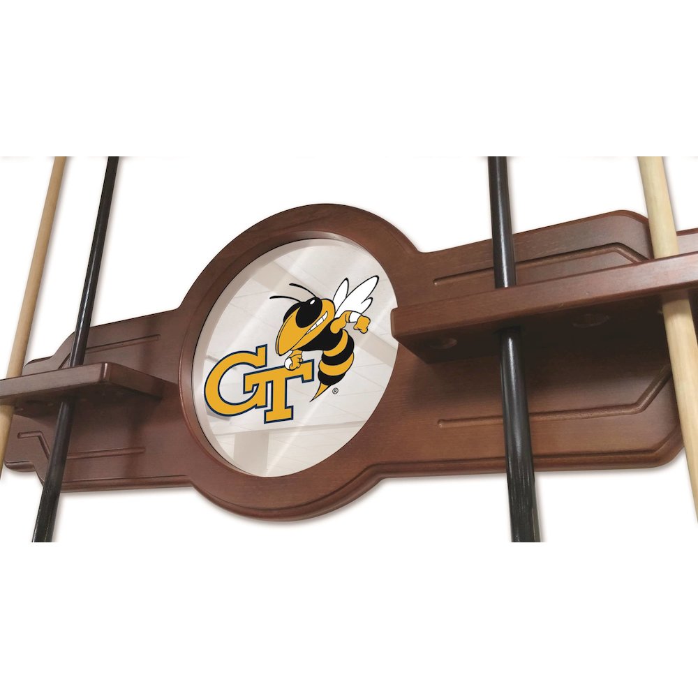Georgia Tech Cue Rack in Black Finish