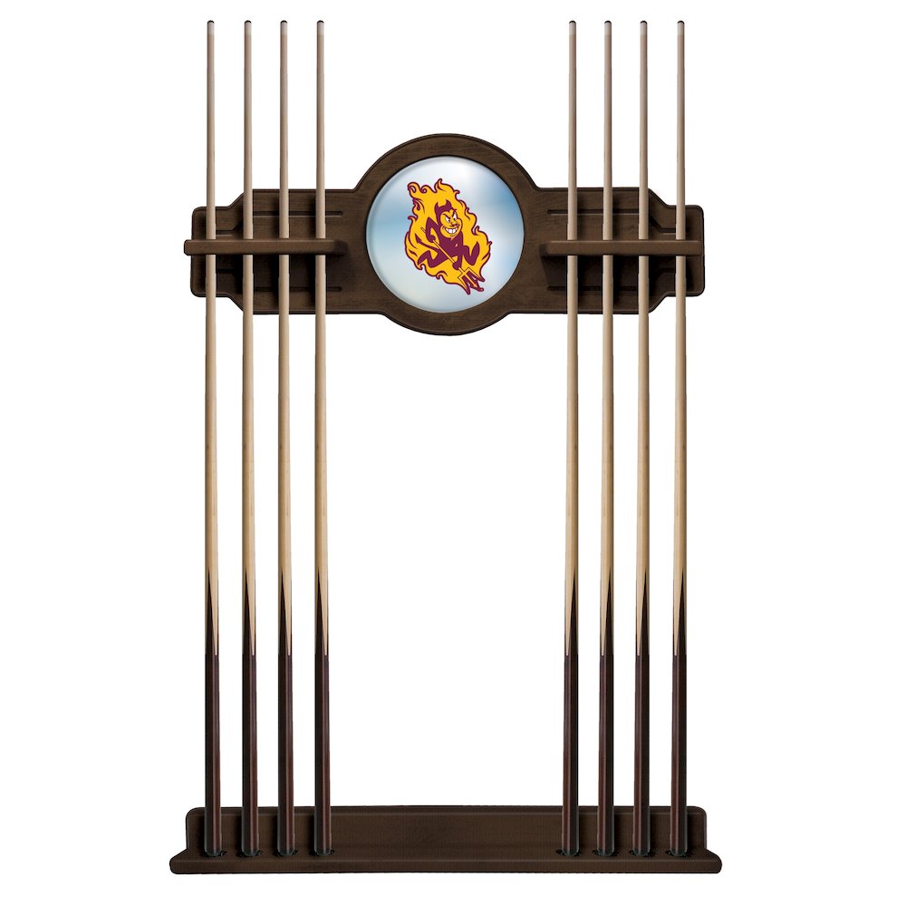 Arizona State Cue Rack in Navajo Finish with Sparky Logo
