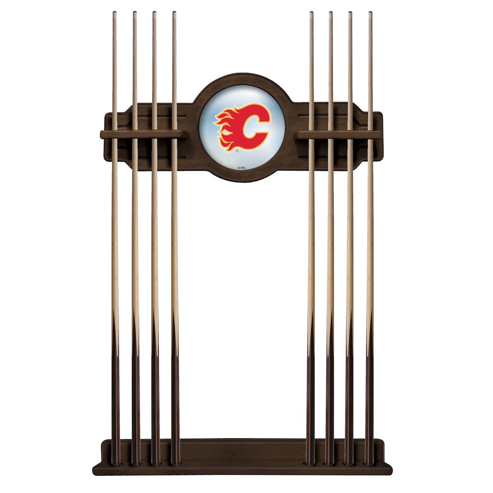 Calgary Flames Cue Rack in Chardonnay Finish