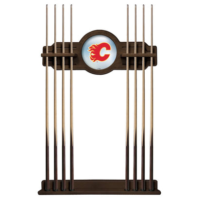 Calgary Flames Cue Rack in Chardonnay Finish