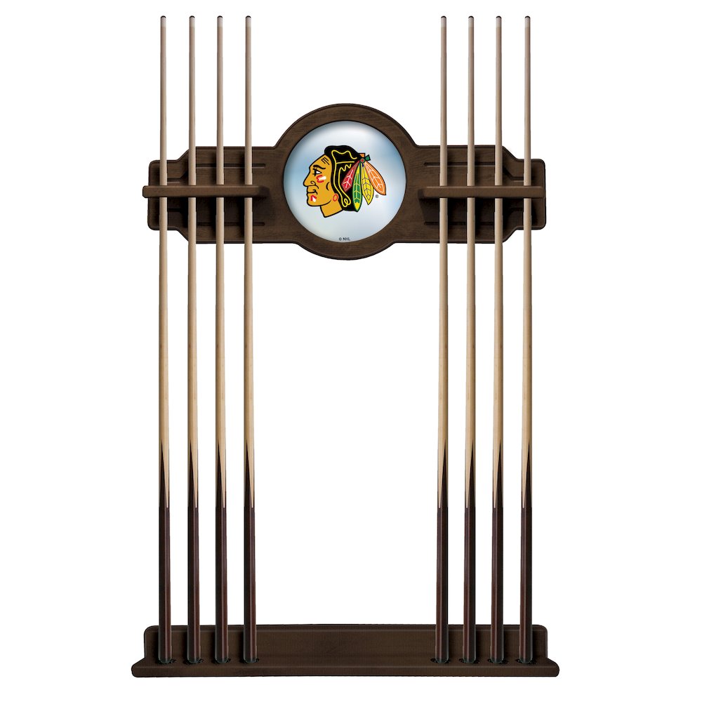 Chicago Blackhawks Cue Rack in Chardonnay Finish