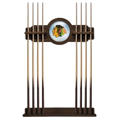 Chicago Blackhawks Cue Rack in Chardonnay Finish