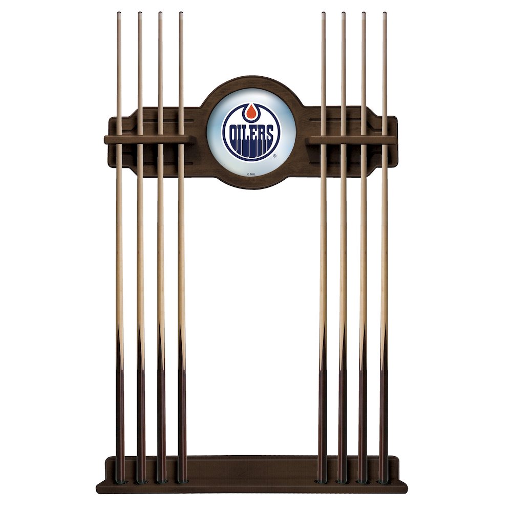 Edmonton Oilers Cue Rack in Chardonnay Finish