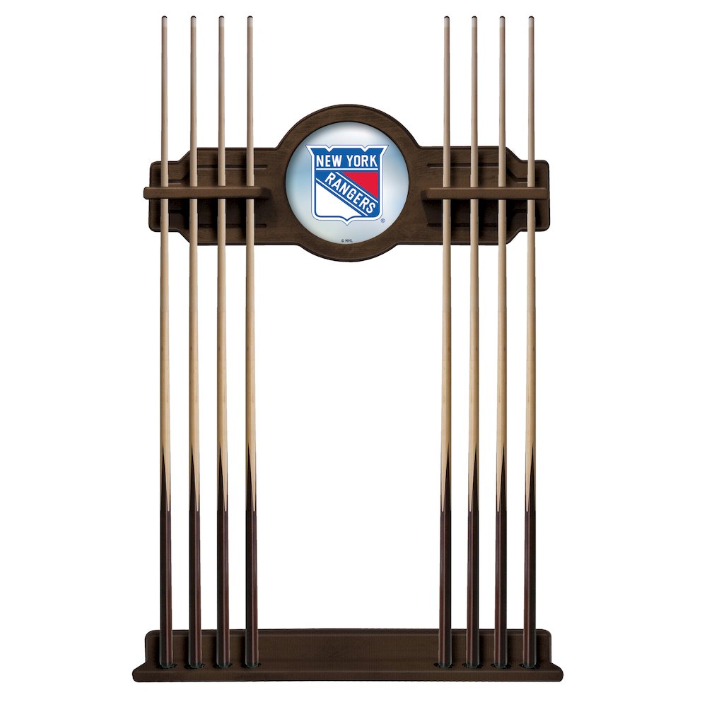 New York Rangers Cue Rack in Chardonnay Finish