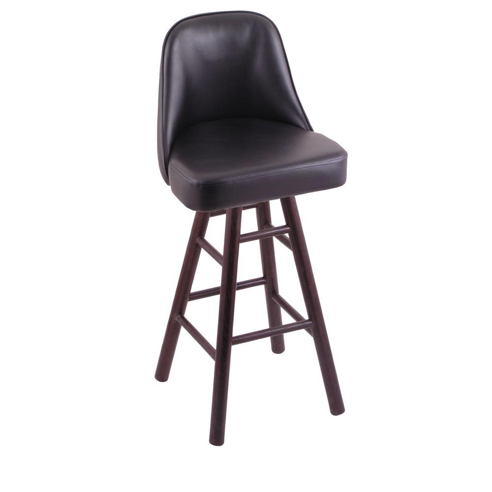 Grizzly 25" Swivel Counter Stool with Smooth Oak Legs, Dark Cherry Finish