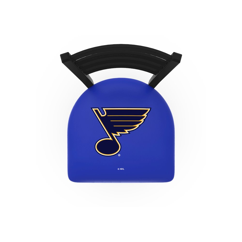 L004 - 25" Black Wrinkle St Louis Blues Stationary Counter Stool with Ladder Style Back by Holland Bar Stool Co.