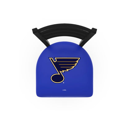 L004 - 25" Black Wrinkle St Louis Blues Stationary Counter Stool with Ladder Style Back by Holland Bar Stool Co.