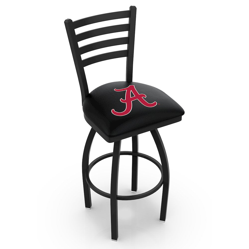 L014 - 36" Black Wrinkle Alabama Swivel Bar Stool with Ladder Style Back by Holland Bar Stool Co.