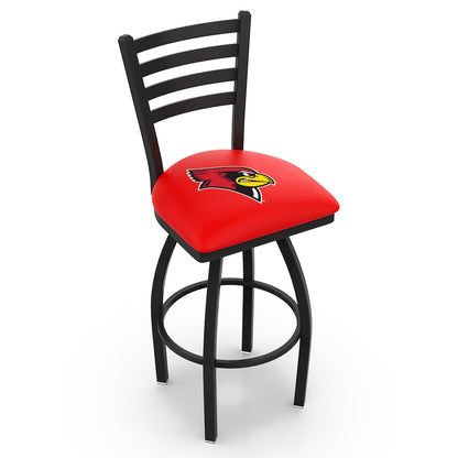 L014 - 36" Black Wrinkle Illinois State Swivel Bar Stool with Ladder Style Back by Holland Bar Stool Co.