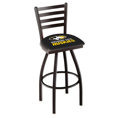 L014 - 36" Black Wrinkle Michigan Tech Swivel Bar Stool with Ladder Style Back by Holland Bar Stool Co.