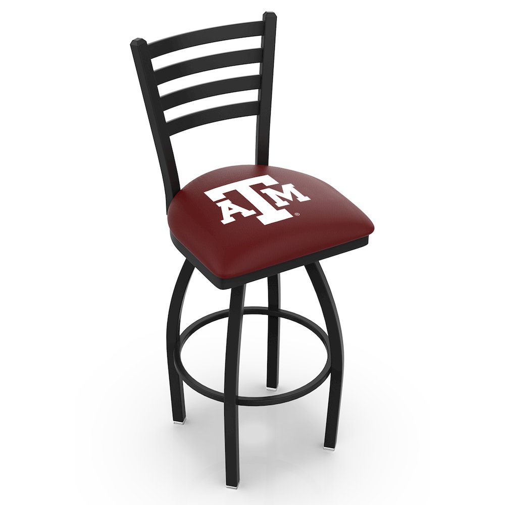 L014 - 36" Black Wrinkle Texas A&M Swivel Bar Stool with Ladder Style Back by Holland Bar Stool Co.