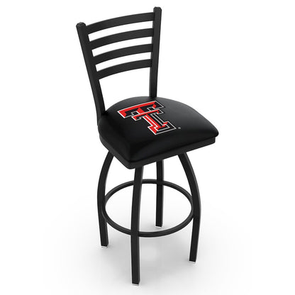 L014 - 36" Black Wrinkle Texas Tech Swivel Bar Stool with Ladder Style Back by Holland Bar Stool Co.