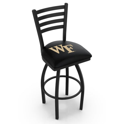 L014 - 36" Black Wrinkle Wake Forest Swivel Bar Stool with Ladder Style Back by Holland Bar Stool Co.