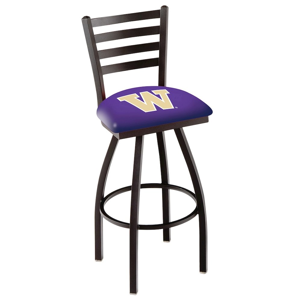 L014 - 36" Black Wrinkle Washington Swivel Bar Stool with Ladder Style Back by Holland Bar Stool Co.