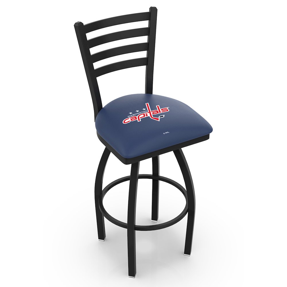 L014 - 36" Black Wrinkle Washington Capitals Swivel Bar Stool with Ladder Style Back by Holland Bar Stool Co.