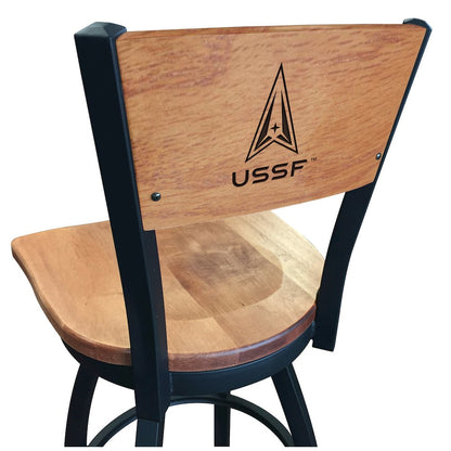 U.S. Space Force 25" Swivel Counter Stool with Black Wrinkle Finish