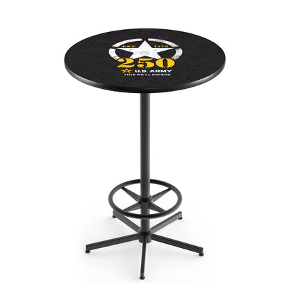 42" Tall - 30" Top Pub Table with Black Wrinkle Finish