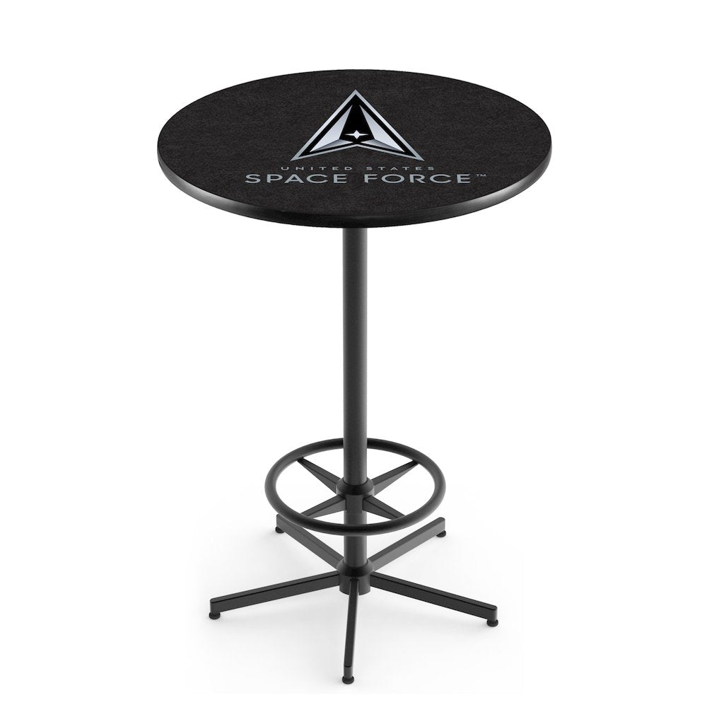 United States Space Force 42" Tall - 30" Top Pub Table with Black Wrinkle Finish