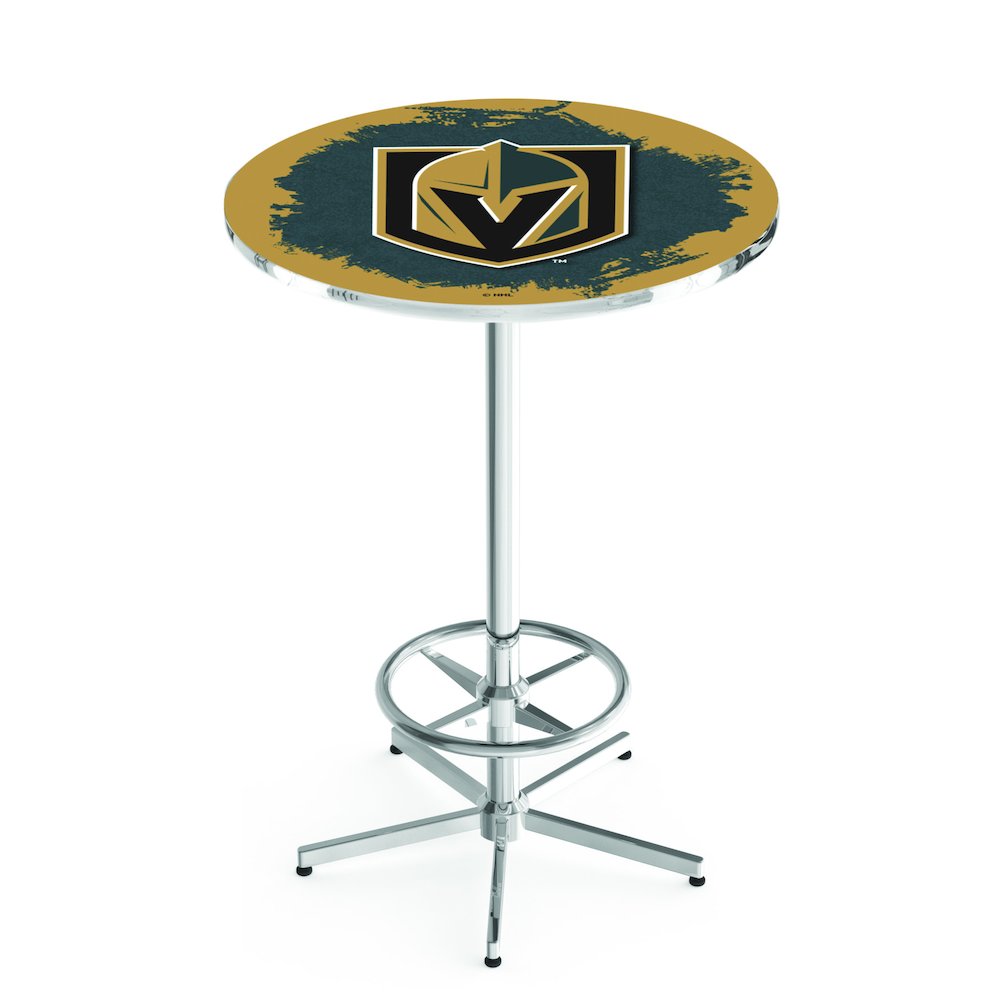 L216 Vegas Golden Knights 42' Tall - 36' Top Pub Table w/ Chrome Finish (4890)