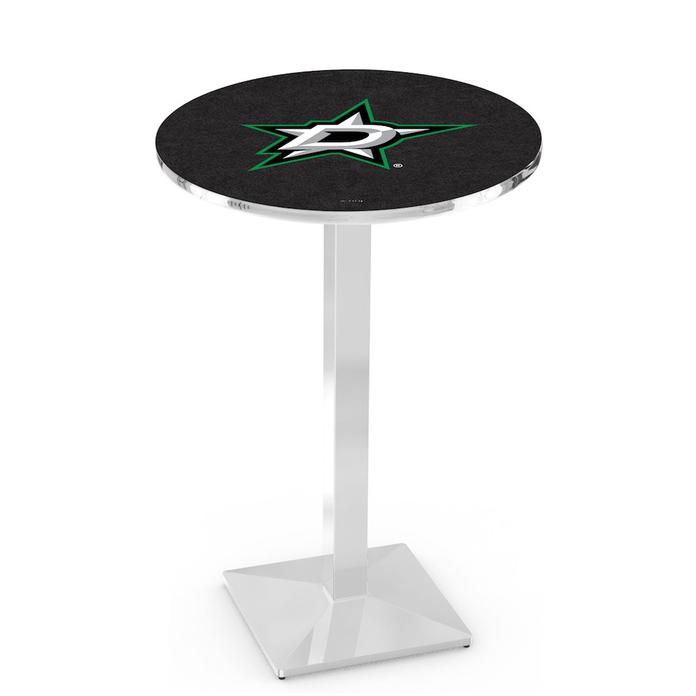 L217 Dallas Stars 36" Tall - 36" Top Pub Table with Chrome Finish (7756)