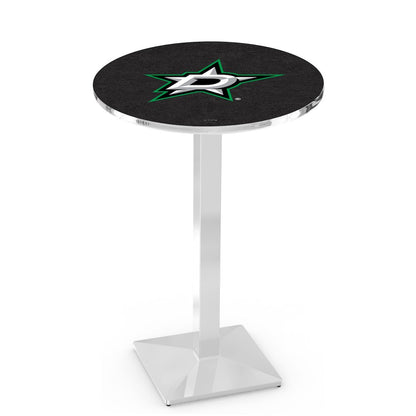 L217 Dallas Stars 36" Tall - 36" Top Pub Table with Chrome Finish (7756)