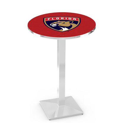 L217 Florida Panthers 36' Tall - 36' Top Pub Table w/ Chrome Finish (7848)