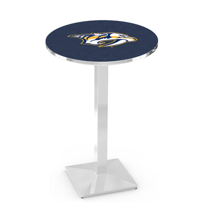 L217 Nashville Predators 36' Tall - 36' Top Pub Table w/ Chrome Finish (8500)