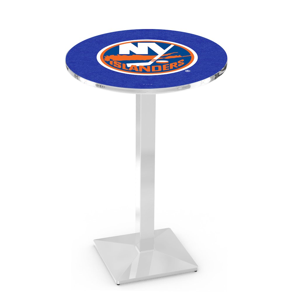 L217 New York Islanders 36" Tall - 36" Top Pub Table with Chrome Finish (8524)