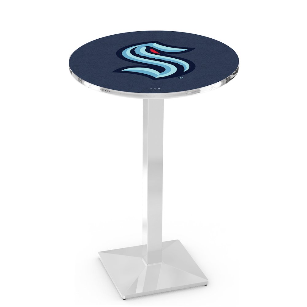 L217 Seattle Kraken 36' Tall - 36' Top Pub Table w/ Chrome Finish (1020)
