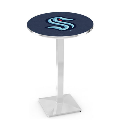 L217 Seattle Kraken 36' Tall - 36' Top Pub Table w/ Chrome Finish (1020)