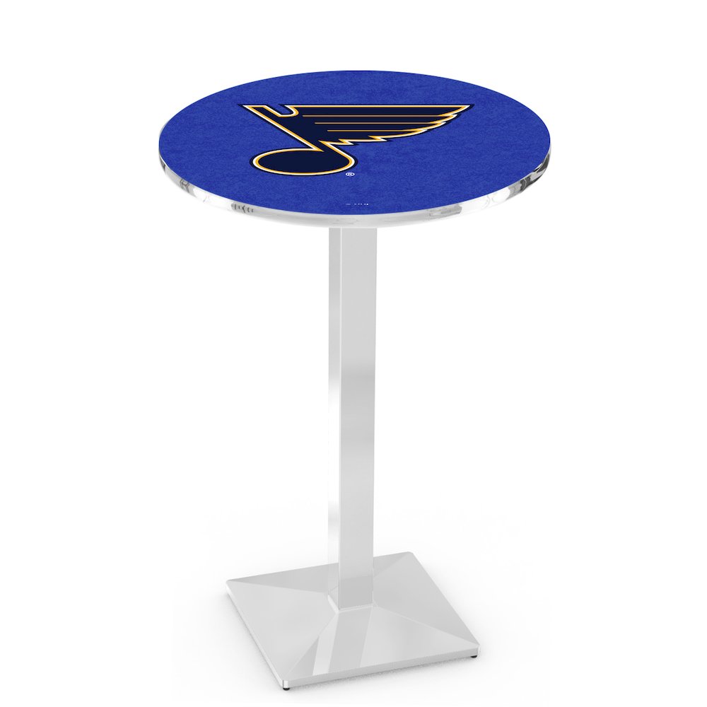 L217 St Louis Blues 36' Tall - 36' Top Pub Table w/ Chrome Finish (8746)